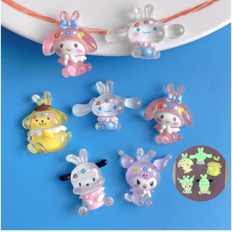 Lovely Cartoon Animal Resin Decorations For Diy Crafts Cream Gel Material