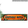 2D Flat, 15.7×3.94inch Vintage "VEGETABLE PATCH" Metal Wall Sign - Retro Plaque for Home Kitchen Office Aluminium Decorative Sign, Vegetable Art