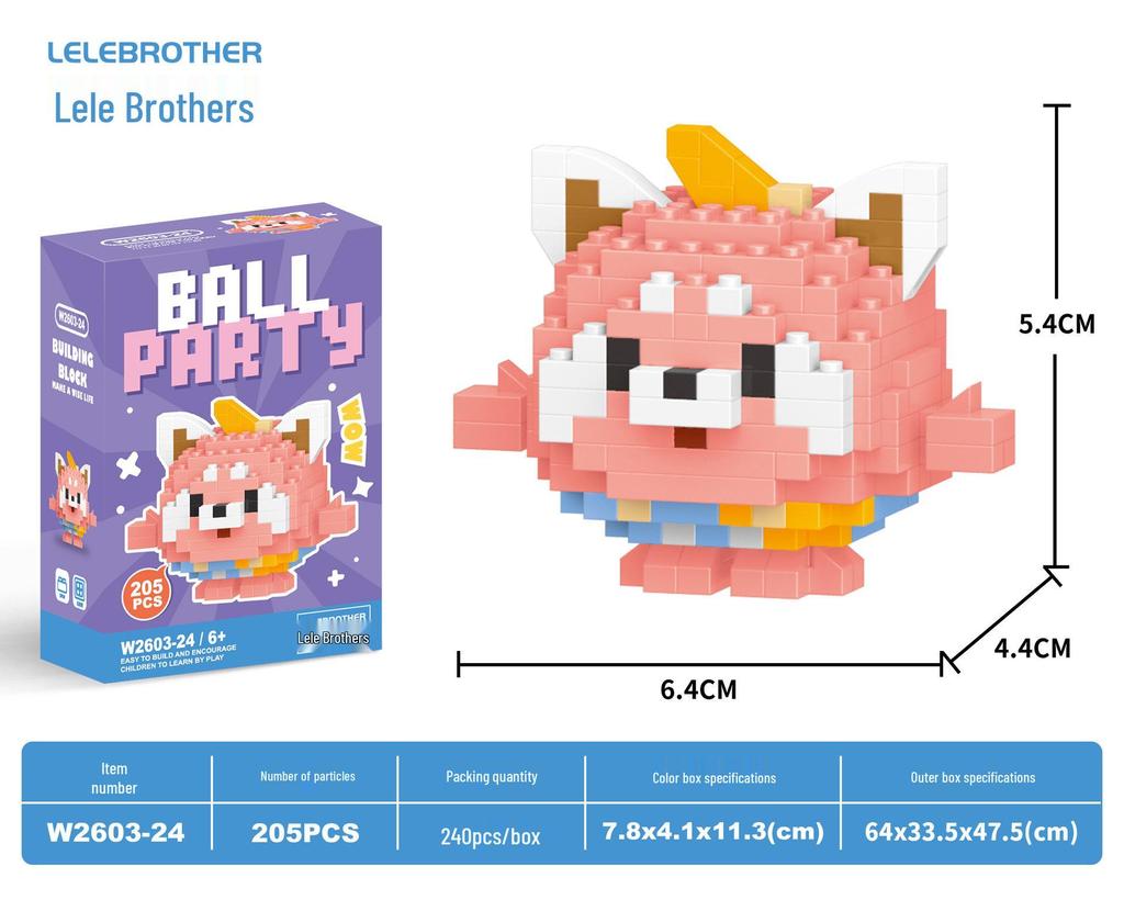 Lele Brothers W2603 Animal Egg Doll Micro Building Blocks for Children's Day Gift