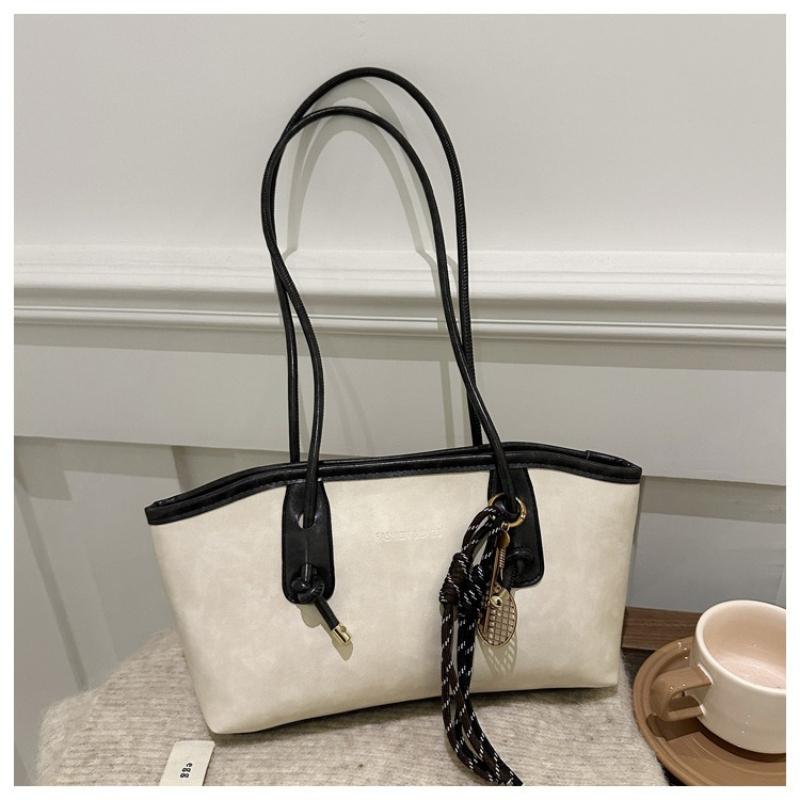 Women PU Leather Shoulder Bag Vintage Large Capacity Handbag Multi Functional Commuting Tote Bag High Looks Women's Bag