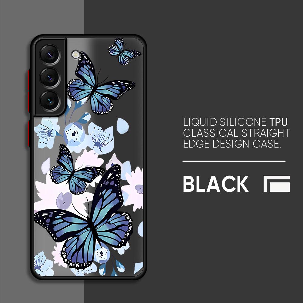 INS Retro Butterfly Phone Case for Samsung Galaxy Note 9 8 A50 A70 Note 10 Plus A12 A21s A21s A51 Note 20 Ultra A31 A71 Cover