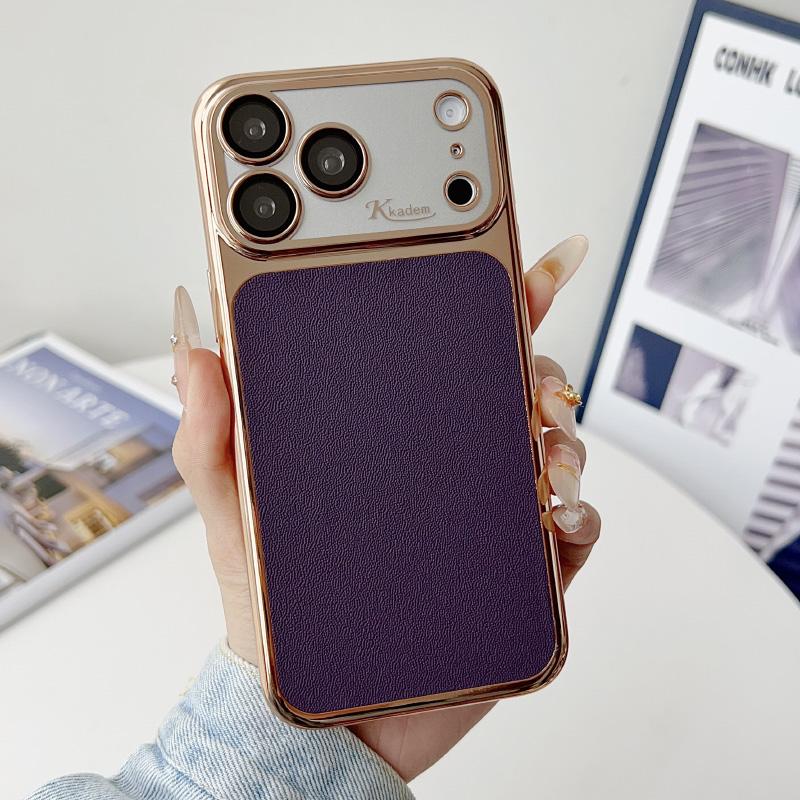 For MagSafe 6D Plating Soft TPU Artificial Leather Phone Case For iPhone 17 Pro Max 15 14 13 16 Pro Max Shockproof Back Cover