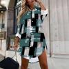 Herbst Trendige Kleidung Winter Tägliches Lässiges Outfit Lockeres Hemd Elegantes Langärmeliges Damen Print-Oberteil Modische Knöpfe Bluse