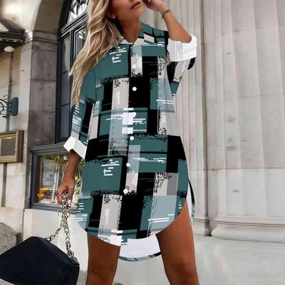 Herbst Trendige Kleidung Winter Tägliches Lässiges Outfit Lockeres Hemd Elegantes Langärmeliges Damen Print-Oberteil Modische Knöpfe Bluse