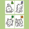 Carte de colorat distractivă, 32 de pagini Carte de desen pentru copii Graffiti Animale de desene animate, Transport, Teme cu mâncare, Desen cu creioane colorate