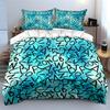 Alphabet Pattern Decorative Set Bedding Set with 1 Duvet Cover 2 Pillowcases Single Double King Queen, Gift