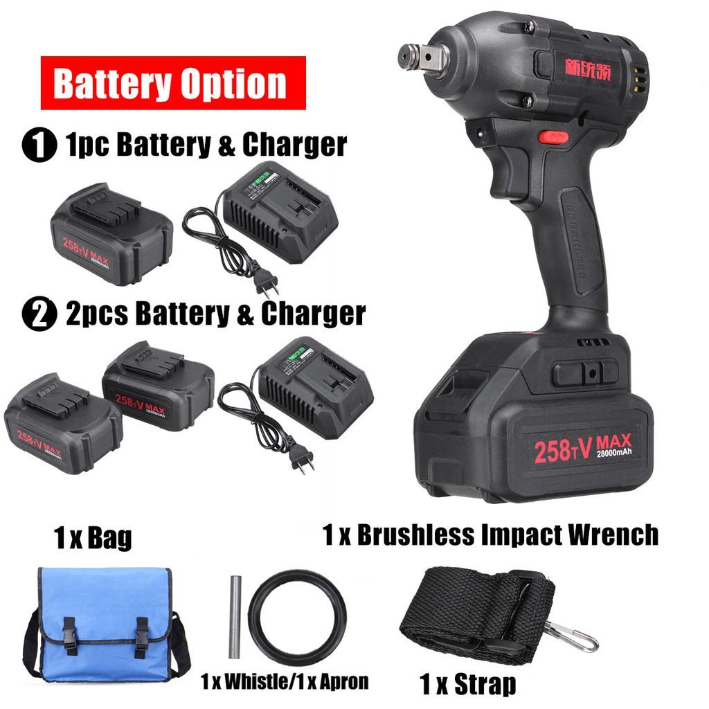 28000 mAh Brushless Electric Impact Wrench Machine Portable Impact Wrench Cordless Motor Power Tool