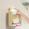 Flip Suction Cup Soap Dish Plastic Soap Holder Creative Drain Soap Box  for Home