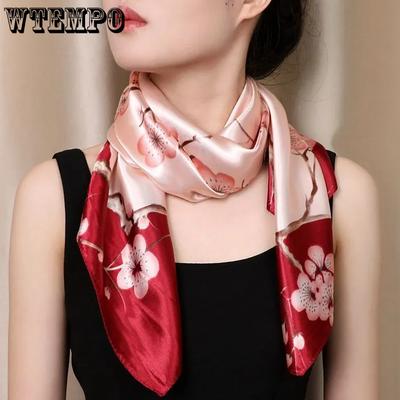 Spring Summer Women's Retro Elegant Printed Scarves Windproof Casual Outdoor Versatile Scarves