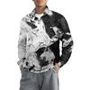 Men's Loose Casual 1/4 Zip Sweatshirt Fashion Printed Long Sleeve Top With Pockets