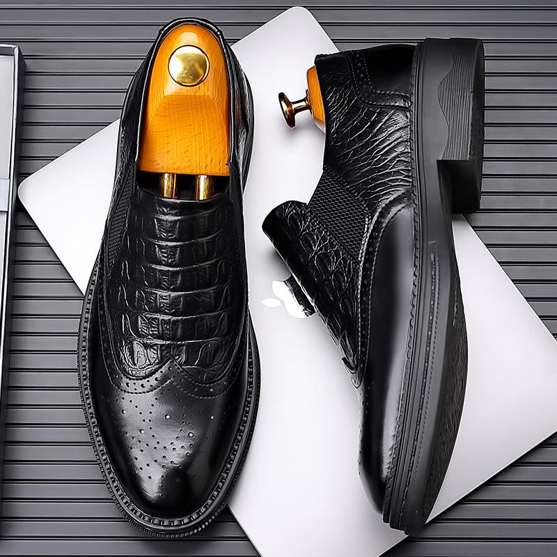 FashionNew Ties English Carved Platform Brock Shoes for Men Fashion Casual Spring Autumn New Designer Cow Leather Men's Dress Shoes Men