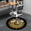 1pc Golden Mandala Carpet, Round Non Slip Durable Large Size Office Carpet, Suitable for Office