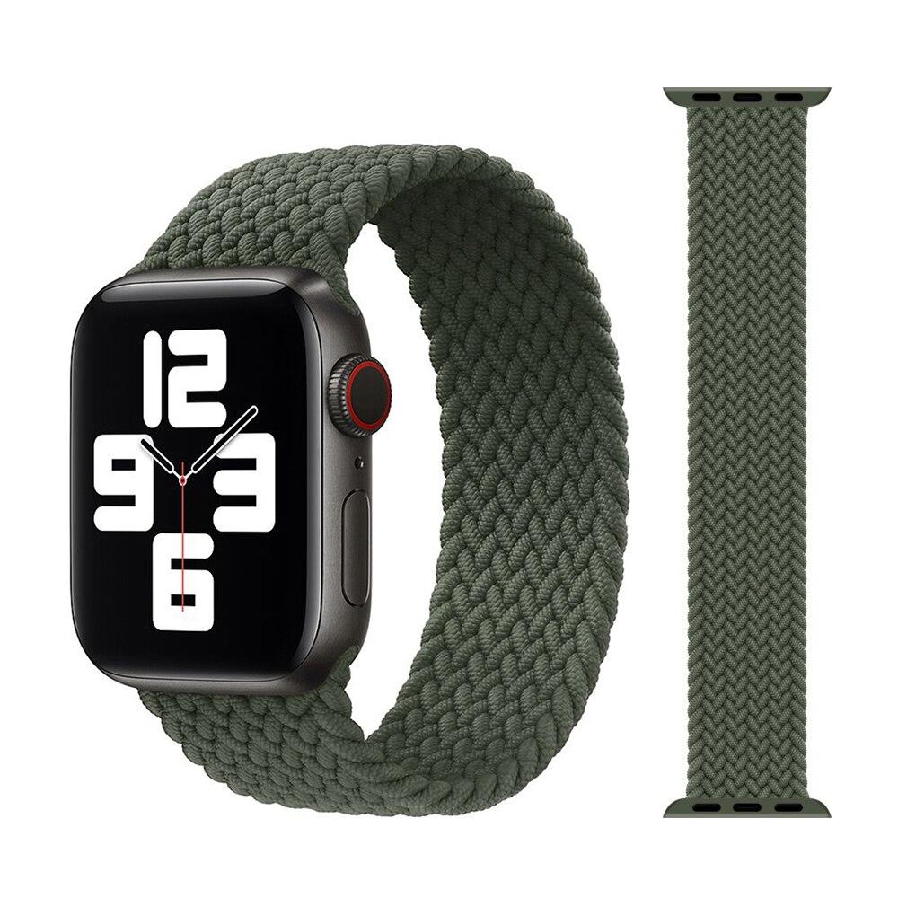 Fabric Braided Solo Loop Nylon Strap For Apple Watch 7 6 Band 44mm 40mm 38mm 42mm 41mm 45mm Elastic for iWatch Series 6 SE 5 4 3