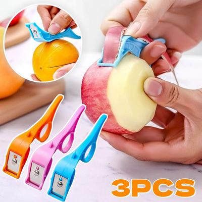 3pcs Portable Apple Peeler Portable Fruit Peeling Stainless Steel Manual Pear Kiwi Peeling Thin Skin Knife Household Kitchen Gadgets