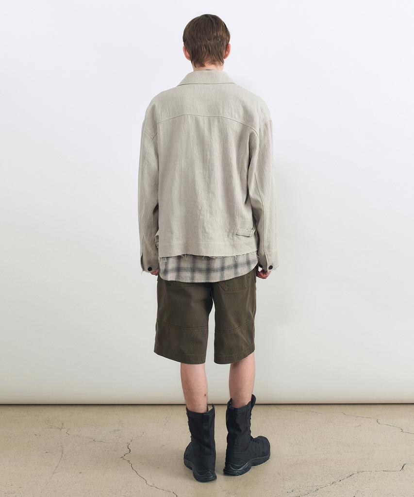 Insilence Hemp Zip-Up Jacket Ecru