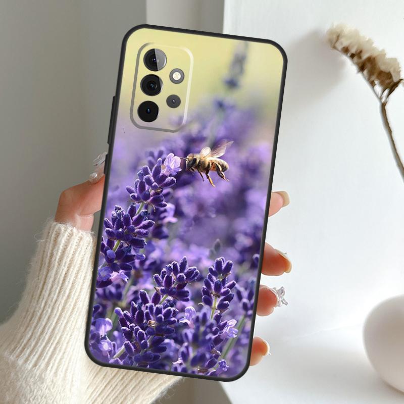 Lavender Purple Flowers Case For Samsung Galaxy A13 A33 A53 A06 A17 A56 A36 A26 A16 A15 A35 A55 A34 A54 A52 A12 A32