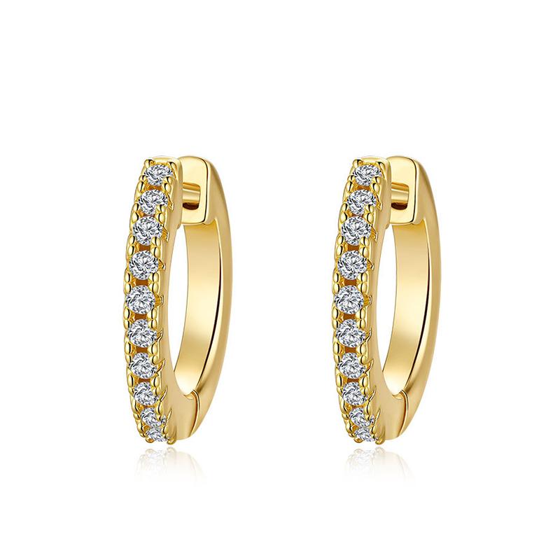 NeeTim Full Moisanite Earrings D Color Moisanite Lab Diamond 925 Sterling Silver Hoops Earrings Sparking Wedding Fine Jewelry Full Moissanite