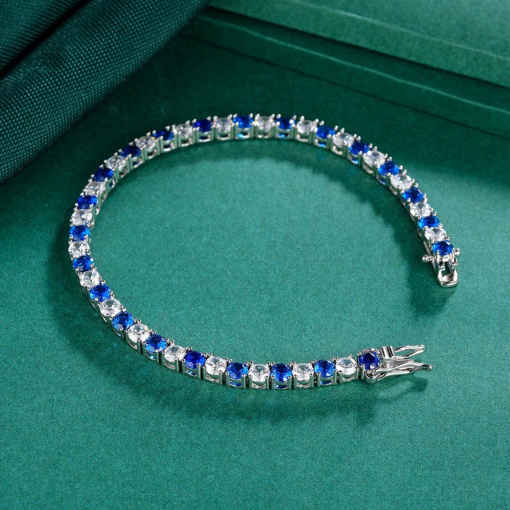 A 4mm Round Zircon Figure-eight Buckle Tennis Copper Bracelet, Popular, Fashionable New Model