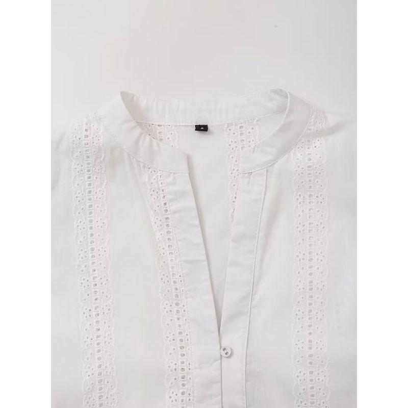 Kaslead New Arrival Women's Clothing Fashion Style Fashion All-Match Cut Out Embroider Long Sleeves Tops 8741045