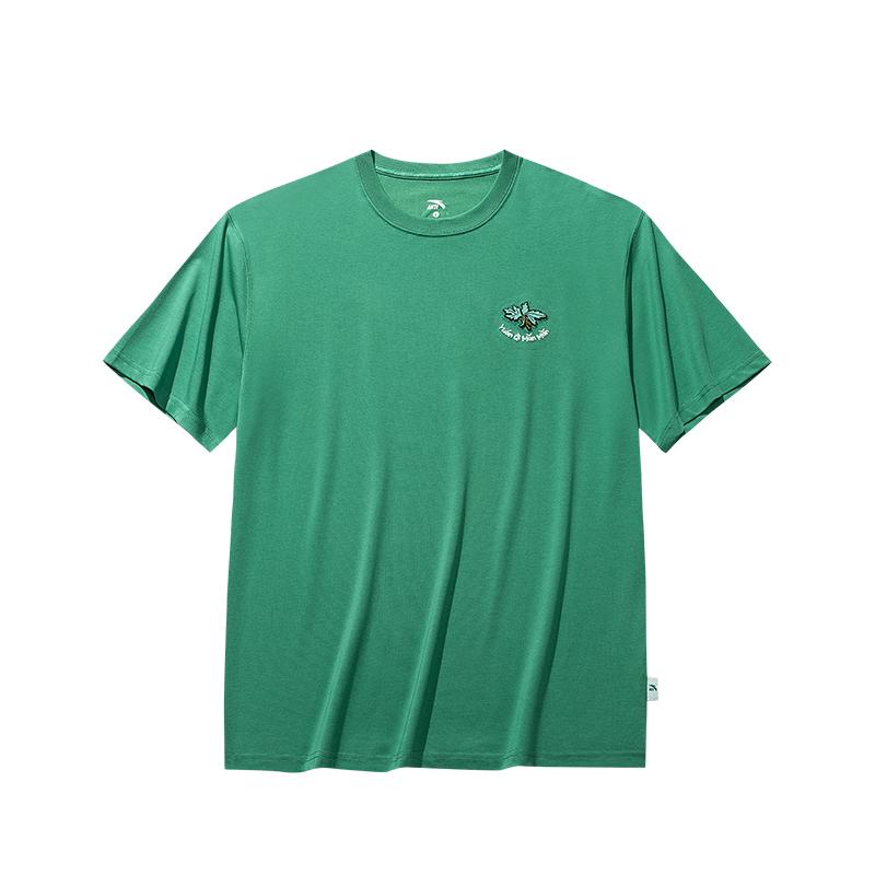 Anta Comfortable Simple Versatile Printed Breathable Loose Casual Sports Short Sleeve T-Shirt Unisex Tops Ankang-Green 172538113-4