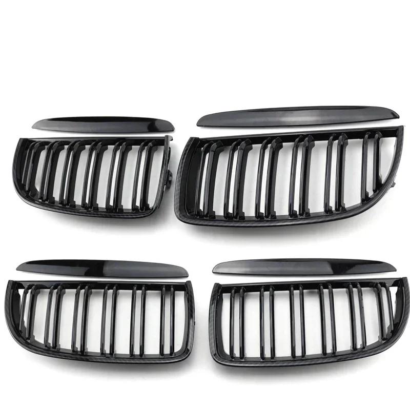 Front Kidney Grille Grill Compatible For BMW 2005-08 E90 E91 323i 328i 335i M-Color Gloss Black
