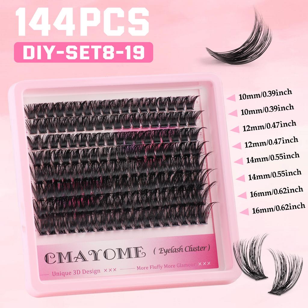 Diy Segmented Single Tuft Of Hair D Curve False Eyelashes 10-16Mm Thick Curled Eyelashes