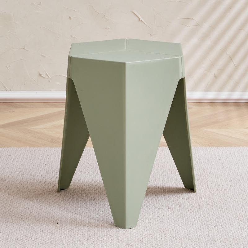 Nordic Creative Non-slip Plastic Stool - Thickened, Stackable, Square Gel Design for Home Use