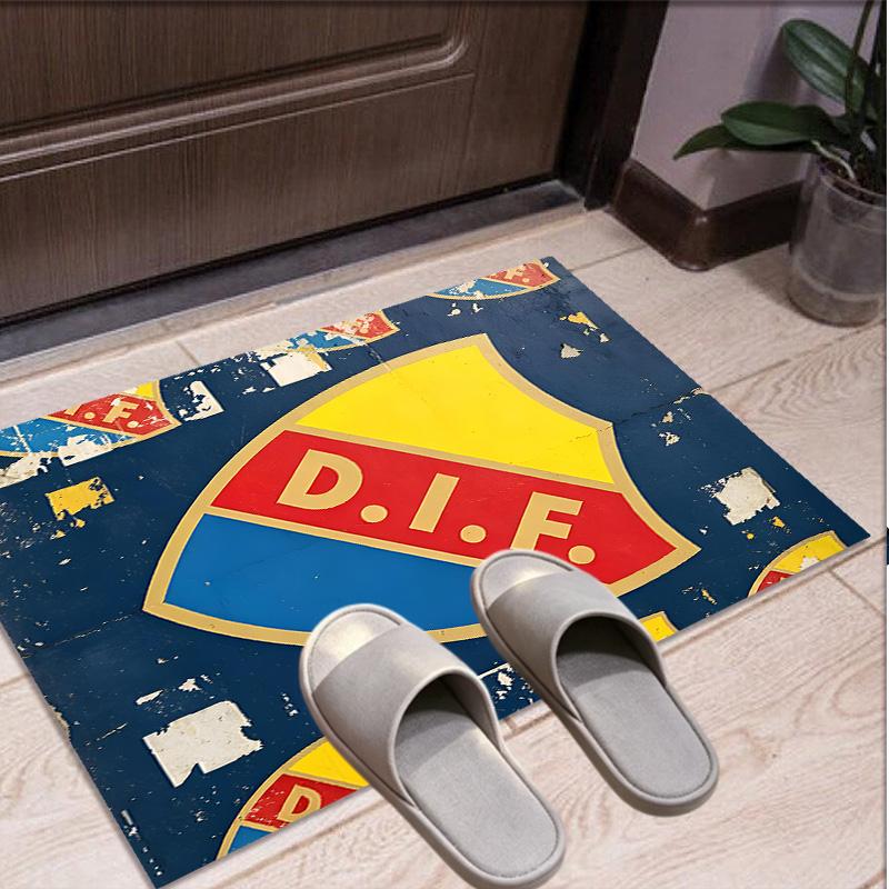 Djurgardens IF Pattern Rug, Indoor/Outdoor Mat, for Picnic, Gameroom, Bedroom, Office, Living Room, Home Decor Carpet, Birthday Gift