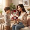 Decora 2D Acrylic Ornament Acrylic Material Red Rose Desk Decor Elegant Mother Gift Gift