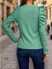 2024 Women's High-Elastic Cashmere Round Neck Slim Fit Puff Sleeve Long Sleeve Top for Autumn and Winter