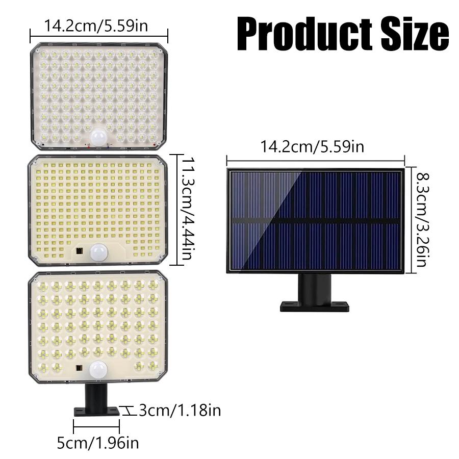 LED Split Solar Lamp 3 Lighting Mode Outdoor Decoration Sunlight Wall Light PIR Motion Sensor Waterproof Garden Garage Lamp