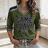 Women's Rugby Fan Shirt 3/4 Sleeve Sports Support Top