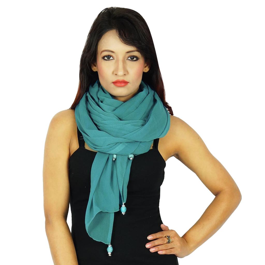 Long Stole Chiffon Blend Dupatta Neck Wrap Women Indian Scarves Chunni