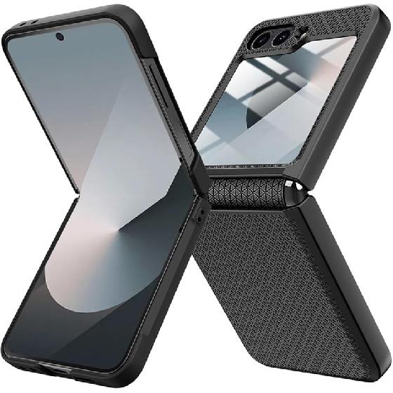 Miimall для Samsung Galaxy Z Flip 6 Чехол с защитой шарнира и Защитой экрана, Тонкий, Военная ударопрочность, Полная защита корпуса, Жесткий ПК Чехол