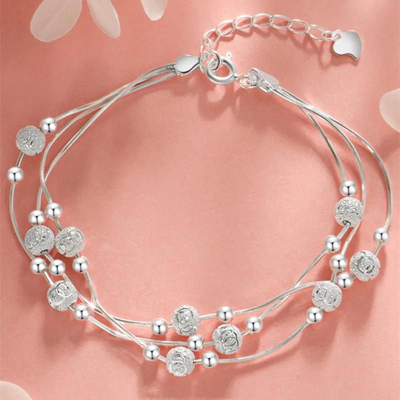 Pulseira de Prata Esterlina 925 Moda Múltiplos Estilos Corrente de Pulseira Para Mulheres Moda Luxo Pulseira com Pingentes Joias de Casamento Presente