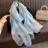 Luxury Brand Women Fashion Scarf Plain Solid Silk Chaetodon Auripes Shawls Scarves Summer Lady Bandanas Foulard Hijab