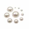 Off-White Pearl Nail Art Decorations - Mixed Sizes, Flat Bottom, Non-Fading
