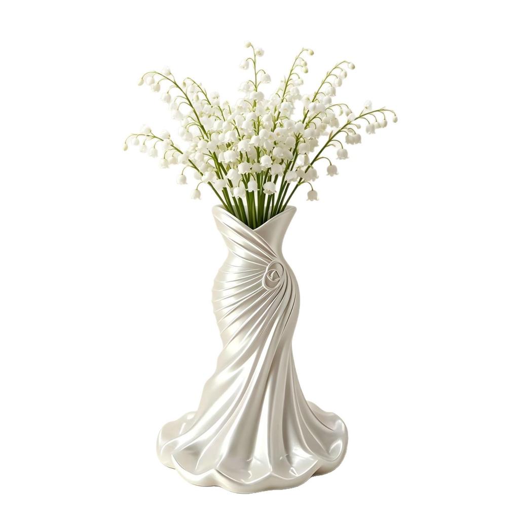 3D Kleid Vasen Ornament: Modernes, Hochwertiges Blumenarrangement Kunstwerk