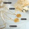Abstract Art Irregular Pendant Freshwater Pearl Necklace for Women - Gold-Plated Titanium Steel
