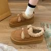 Thick-soled snow boots, new winter piled and thickened warm Birkenstock fluffy shoes, Velcro bread cotton shoes