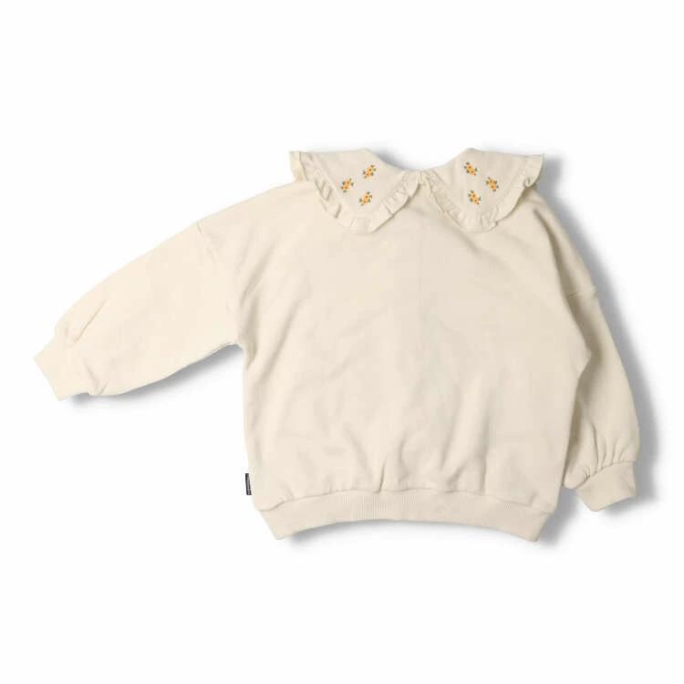 【子供服】 moujonjon (ムージョンジョン) お花刺繍ビッグカラー裏毛トレーナー 80cm-140cm M60600
