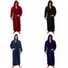 Cozy Long Sleeve Hooded Bathrobe For Autumn And Winter Homewear In Multiple Colors