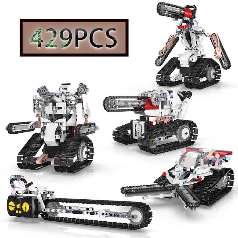 

Moc 429Pcs 5 In 1 Creative Rc Electric Saw Robot Model Assembly Diy Construction Blocks Children S Game Toys Birthday Present