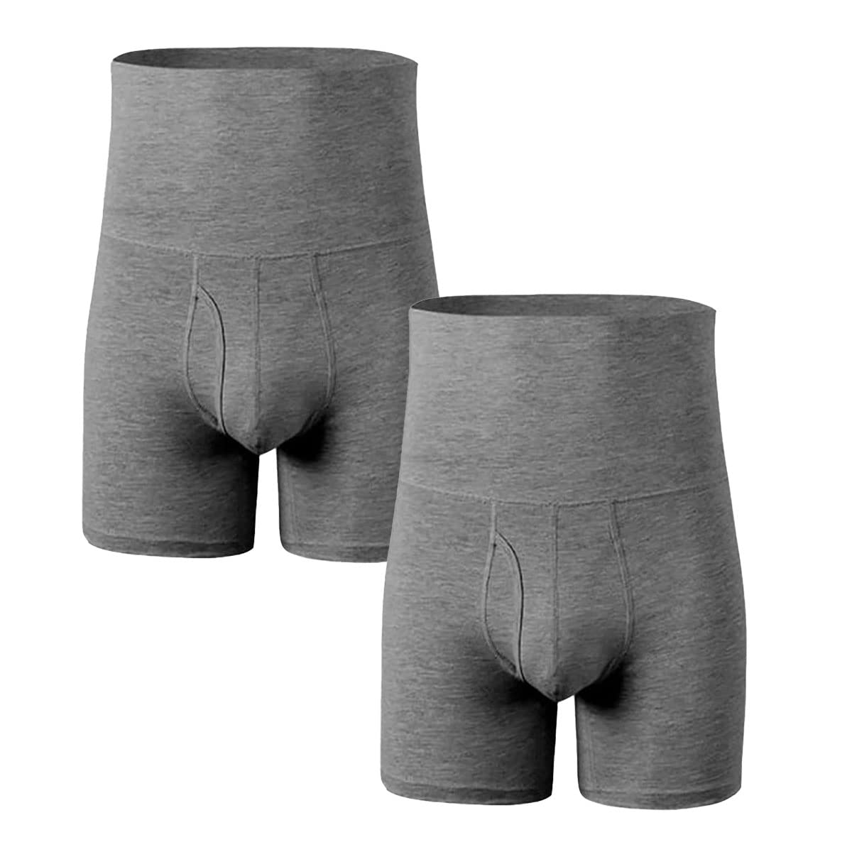 

MOMONGA Комплект боксеров с согревающим животик для холодной погоды, спереди плавки, 2 шт., мужские, защита, с отверстием, j1-23 (Грей, Л) серый