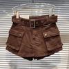 Pantaloncini di Jeans Stile Vintage con Stampe Ricamate per Donne Casual