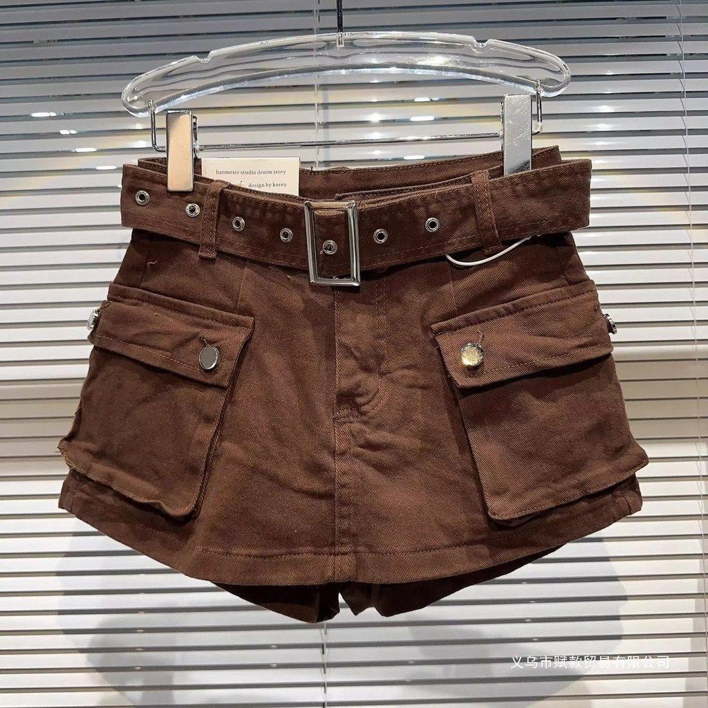 Pantaloncini di Jeans Stile Vintage con Stampe Ricamate per Donne Casual