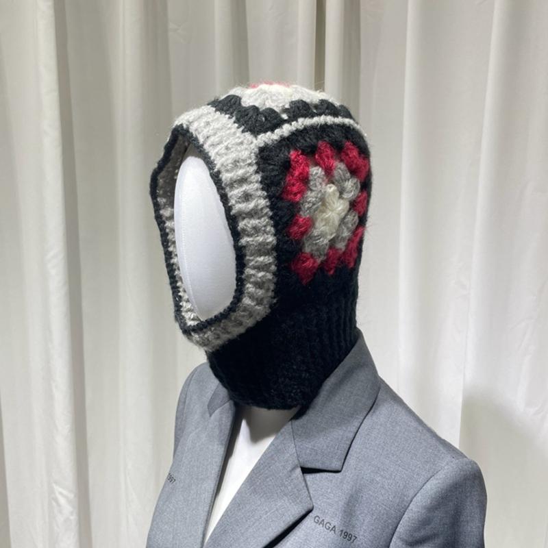 Dzianinowa kominiarka z wzorem kwiatowym dla uczniów, dorosłych. Wiatroszczelna czapka zimowa, ochrona szyi. Dla nastolatków, utrzymująca ciepło. Czapka rowerowa