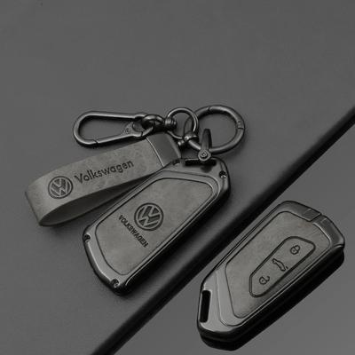 T24Fashion New Double-sided Leather Car Key Case Cover Shell Protection Auto Styling Accessories For VW Volkswagen Golf 8 MK8 LeonVSOA1