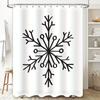 Snowflake Printed Shower Curtain Modern Design Bathroom Decor