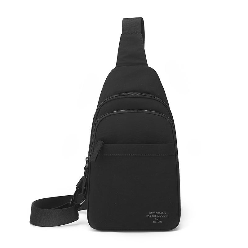 Мужская Женская Сумка на Грудь Спортивная Для Езды Легкая Наплечная Сумка чёрный